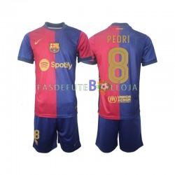 Camisola 1º Equipamento FC Barcelona UCL Font PEDRI 8 2024-2025 Manga Curta ,Criança