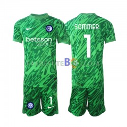 Camisola Guarda-redes 1º Equipamento Inter de Milão Yann Sommer 1 2024-2025 Manga Curta ,Criança