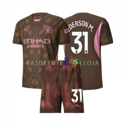 Camisola Guarda-redes 1º Equipamento Manchester City Ederson Moraes 31 2024-2025 Manga Curta ,Criança