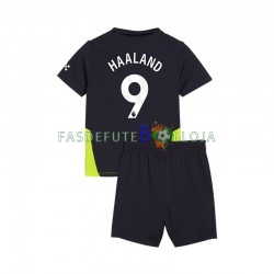 Camisola 2º Equipamento Manchester City Haaland 9 2024-2025 Manga Curta ,Criança