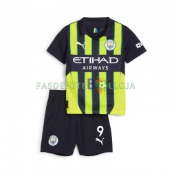 Camisola 2º Equipamento Manchester City Haaland 9 2024-2025 Manga Curta ,Criança