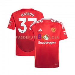 Camisola 1º Equipamento Manchester United Vermelho Kobbie Mainoo 37 2024-2025 Manga Curta ,Homem