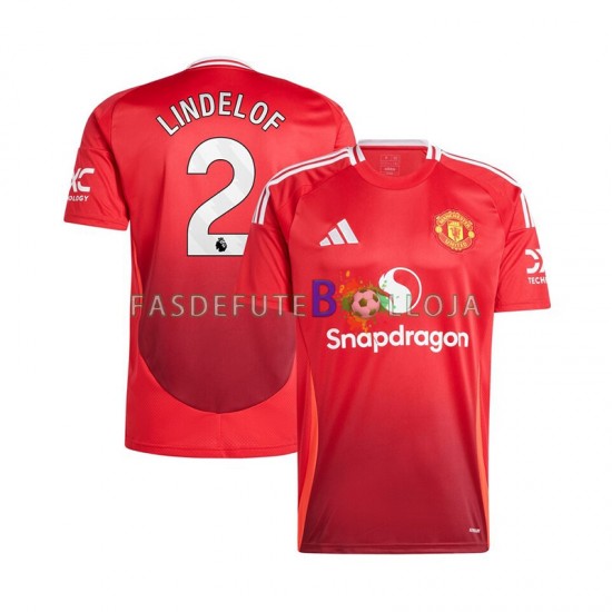 Camisola 1º Equipamento Manchester United Vermelho Victor Lindelof 2 2024-2025 Manga Curta ,Homem Camisola 1º Equipamento Manchester United Vermelho Victor Lindelof 2 2024-2025 Manga Curta ,Homem