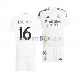Camisola 1º Equipamento Real Madrid ENDRICK 16 2024-2025 Manga Curta ,Criança
