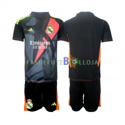 Camisola Guarda-redes 2º Equipamento Real Madrid Preto 2024-2025 Manga Curta ,Criança