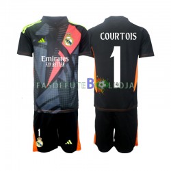 Camisola Guarda-redes 2º Equipamento Real Madrid Preto Thibaut Courtois 1 2024-2025 Manga Curta ,Criança