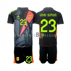 Camisola Guarda-redes 2º Equipamento Seleção Espanhola Unai Simon 23 Euro 2024 Manga Curta ,Criança