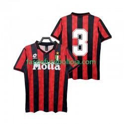 Camisola 1º Equipamento AC Milan 3 1993 1994 Manga Curta Retro ,Homem