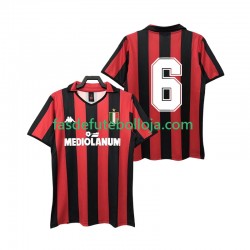 Camisola 1º Equipamento AC Milan 6 1988 1989 Manga Curta Retro ,Homem