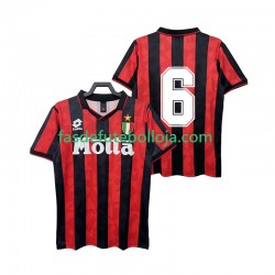 Camisola 1º Equipamento AC Milan 6 1993 1994 Manga Curta Retro ,Homem