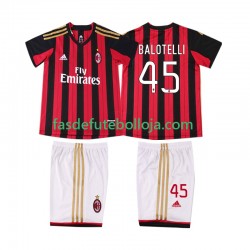 Camisola 1º Equipamento AC Milan BALOTELL 45 2013 2014 Manga Curta Retro ,Criança