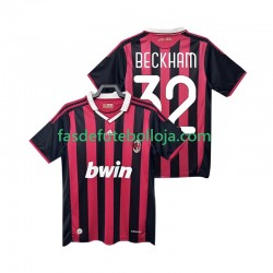 Camisola 1º Equipamento AC Milan BECKHAM 32 2009 2010 Manga Curta Retro ,Homem
