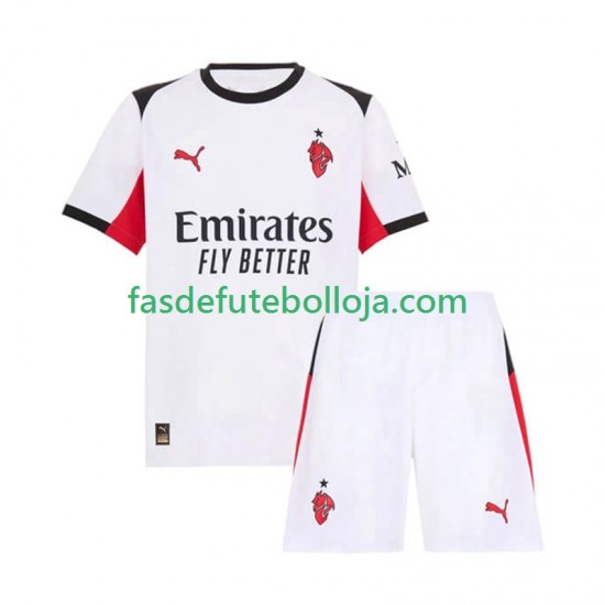Camisola 2º Equipamento AC Milan 2025-2026 Manga Curta ,Criança