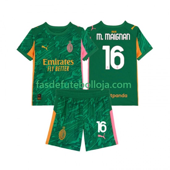 Camisola Guarda-redes 2º Equipamento AC Milan Mike Maignan 16 2025-2026 Manga Curta ,Criança