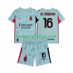 Camisola Guarda-redes 1º Equipamento AC Milan Mike Maignan 16 2025-2026 Manga Curta ,Criança