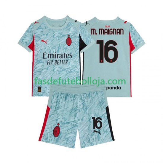Camisola Guarda-redes 1º Equipamento AC Milan Mike Maignan 16 2025-2026 Manga Curta ,Criança