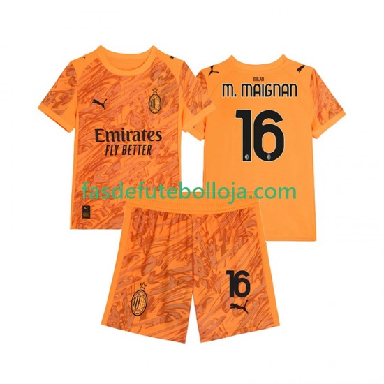 Camisola Guarda-redes 3º Equipamento AC Milan Mike Maignan 16 2025-2026 Manga Curta ,Criança