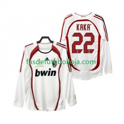 Camisola 2º Equipamento AC Milan KAKA 22 2007 2006 Manga Comprida Retro ,Homem