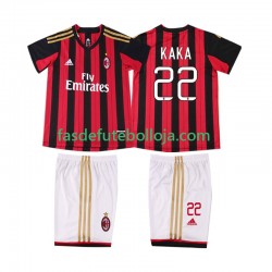 Camisola 1º Equipamento AC Milan KAKA 22 2013 2014 Manga Curta Retro ,Criança