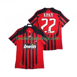 Camisola 1º Equipamento AC Milan KAKA 22 2007 2008 Manga Curta Retro ,Homem