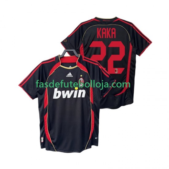 Camisola 3º Equipamento AC Milan KAKA 22 2007 2006 Manga Curta Retro ,Homem