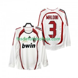 Camisola 2º Equipamento AC Milan MALDINI 3 2007 2006 Manga Comprida Retro ,Homem