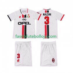 Camisola 2º Equipamento AC Milan MALDINI 3 1996 1997 Manga Curta Retro ,Criança