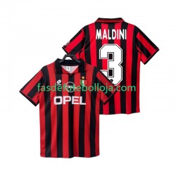 Camisola 1º Equipamento AC Milan MALDINI 3 1996 1997 Manga Curta Retro ,Homem