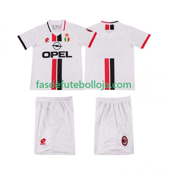 Camisola 2º Equipamento AC Milan 1996 1997 Manga Curta Retro ,Criança