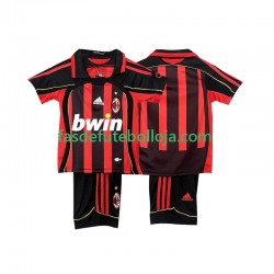 Camisola 1º Equipamento AC Milan 2007 2006 Manga Curta Retro ,Criança