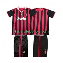 Camisola 1º Equipamento AC Milan 2009 2010 Manga Curta Retro ,Criança