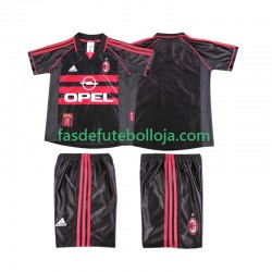 Camisola 3º Equipamento AC Milan 1998 1999 Manga Curta Retro ,Criança