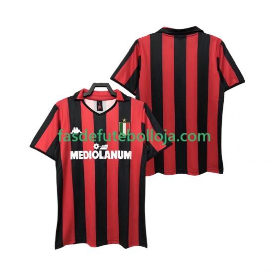 Camisola 1º Equipamento AC Milan 1988 1989 Manga Curta Retro ,Homem