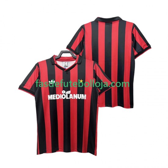 Camisola 1º Equipamento AC Milan 1990 1991 Manga Curta Retro ,Homem