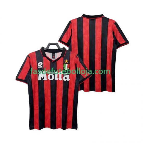 Camisola 1º Equipamento AC Milan 1993 1994 Manga Curta Retro ,Homem