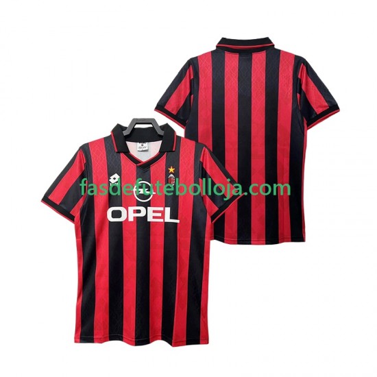 Camisola 1º Equipamento AC Milan 1995 1996 Manga Curta Retro ,Homem