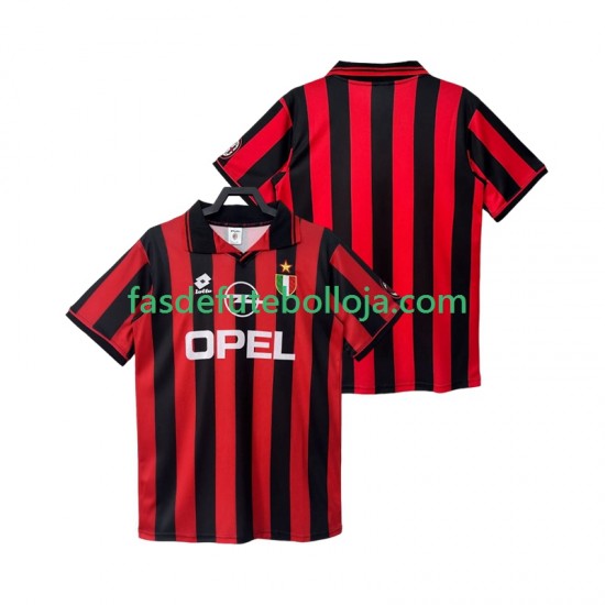 Camisola 1º Equipamento AC Milan 1996 1997 Manga Curta Retro ,Homem