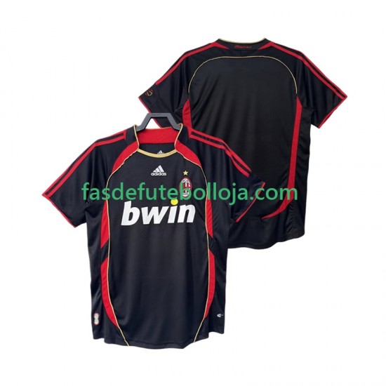 Camisola 3º Equipamento AC Milan 2007 2006 Manga Curta Retro ,Homem