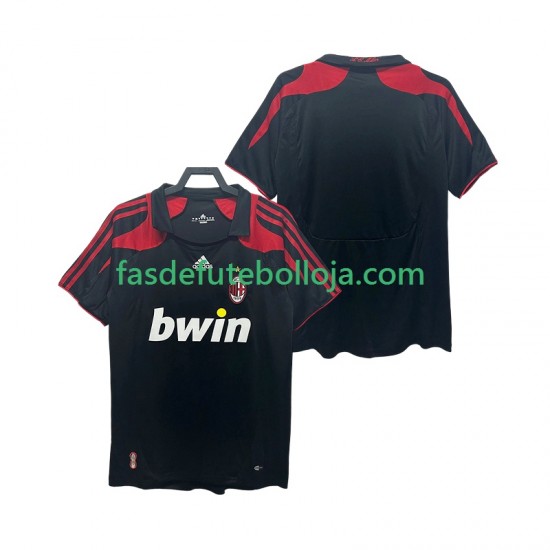 Camisola 3º Equipamento AC Milan 2007 2008 Manga Curta Retro ,Homem