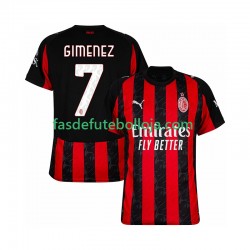 Camisola 1º Equipamento AC Milan Santiago Gimenez 7 2025-2026 Manga Curta ,Homem