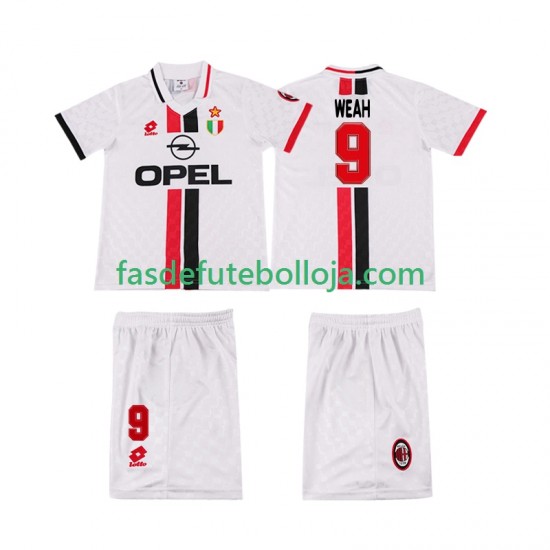 Camisola 2º Equipamento AC Milan WEAH 8 1996 1997 Manga Curta Retro ,Criança