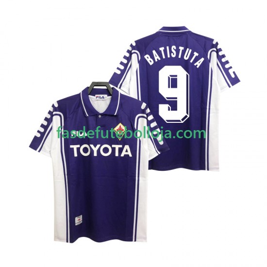 Camisola 1º Equipamento ACF Fiorentina BASTUTA 9 2000 1999 Manga Curta Retro ,Homem
