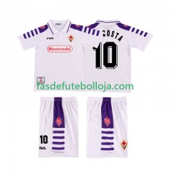 Camisola 2º Equipamento ACF Fiorentina RUI COSTA 10 1998 1999 Manga Curta Retro ,Criança