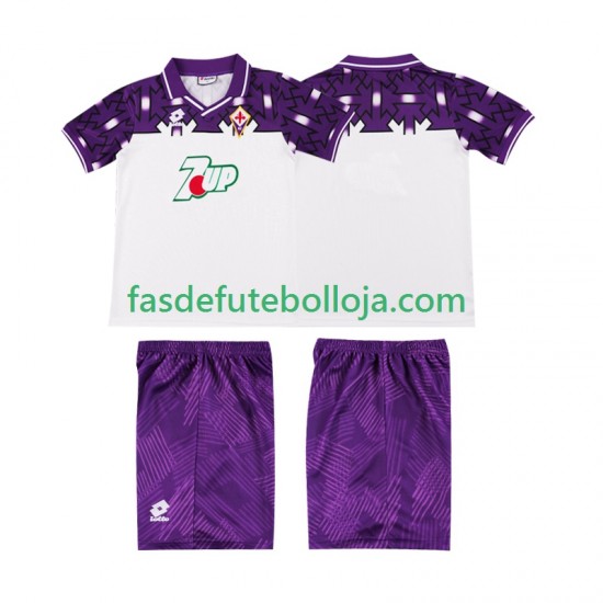 Camisola 2º Equipamento ACF Fiorentina 1992 1993 Manga Curta Retro ,Criança