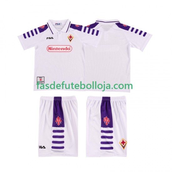 Camisola 2º Equipamento ACF Fiorentina 1998 1999 Manga Curta Retro ,Criança