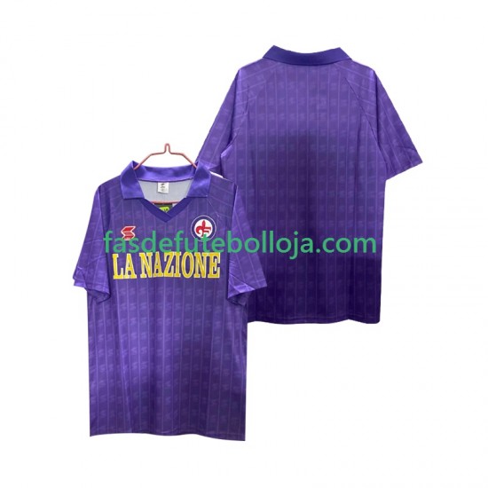 Camisola 1º Equipamento ACF Fiorentina 1989 1990 Manga Curta Retro ,Homem