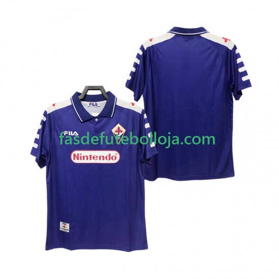 Camisola 1º Equipamento ACF Fiorentina 1998 1999 Manga Curta Retro ,Homem