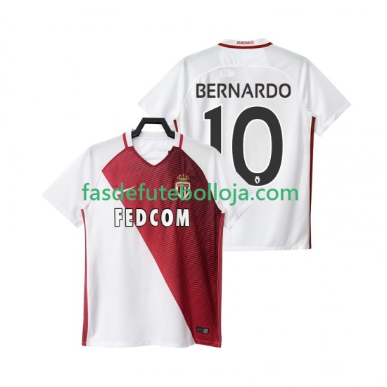 Camisola 1º Equipamento AS Monaco BERNARDO 10 2016 2017 Manga Curta ,Homem