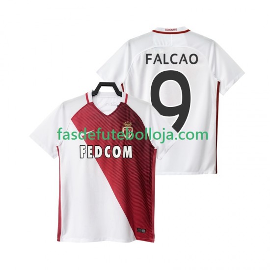 Camisola 1º Equipamento AS Monaco FALCAO 9 2016 2017 Manga Curta ,Homem