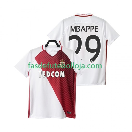 Camisola 1º Equipamento AS Monaco Mbappé 29 2016 2017 Manga Curta ,Homem